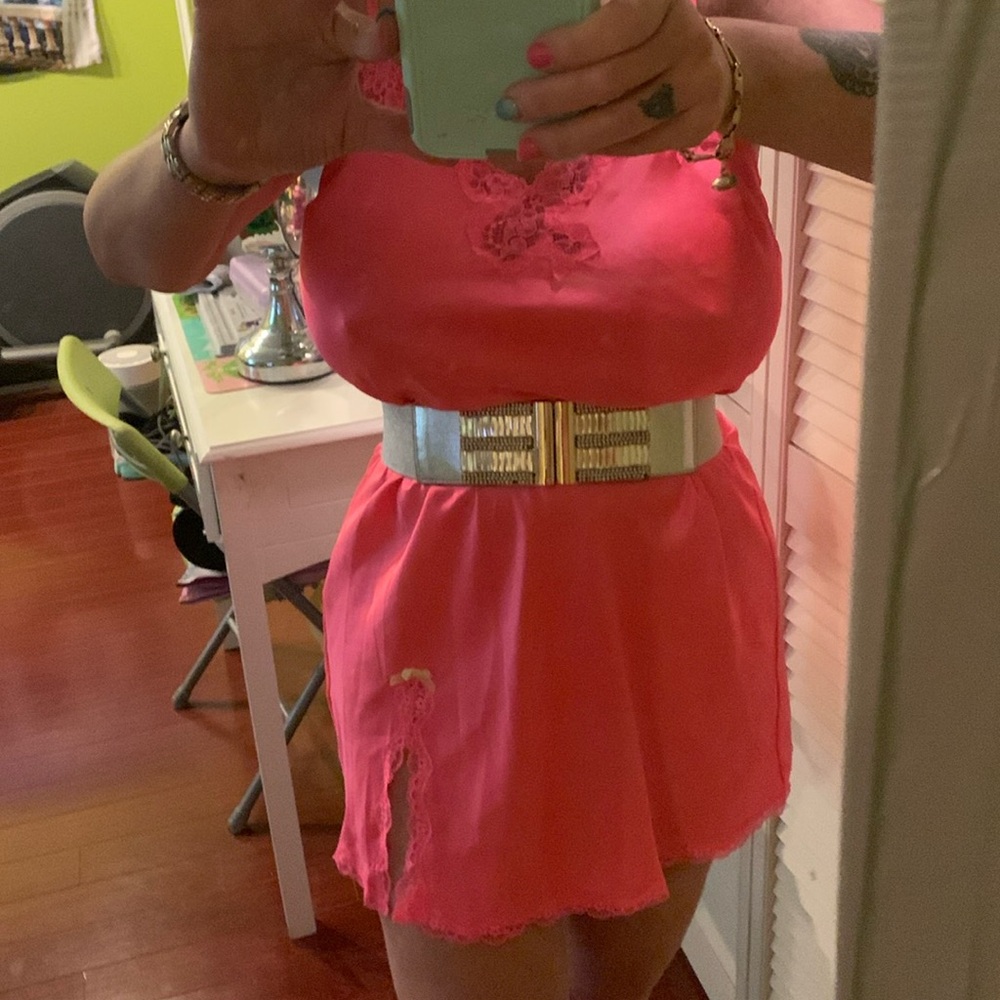 Victoria's Secret Pink satin Lace Trim nighty large